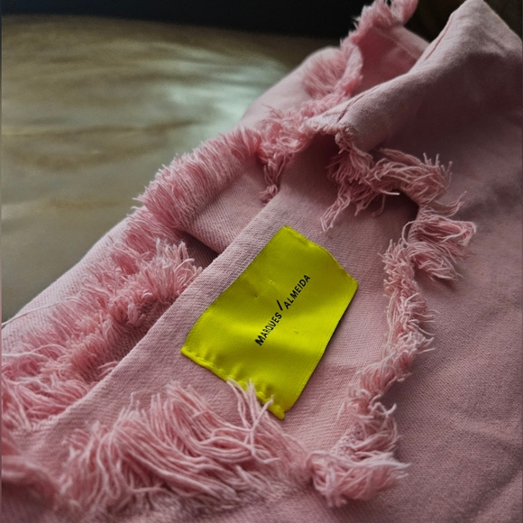 Marques Almeida Frayed Edge Denim Dress Pink Size M Medium - Picture 6 of 9